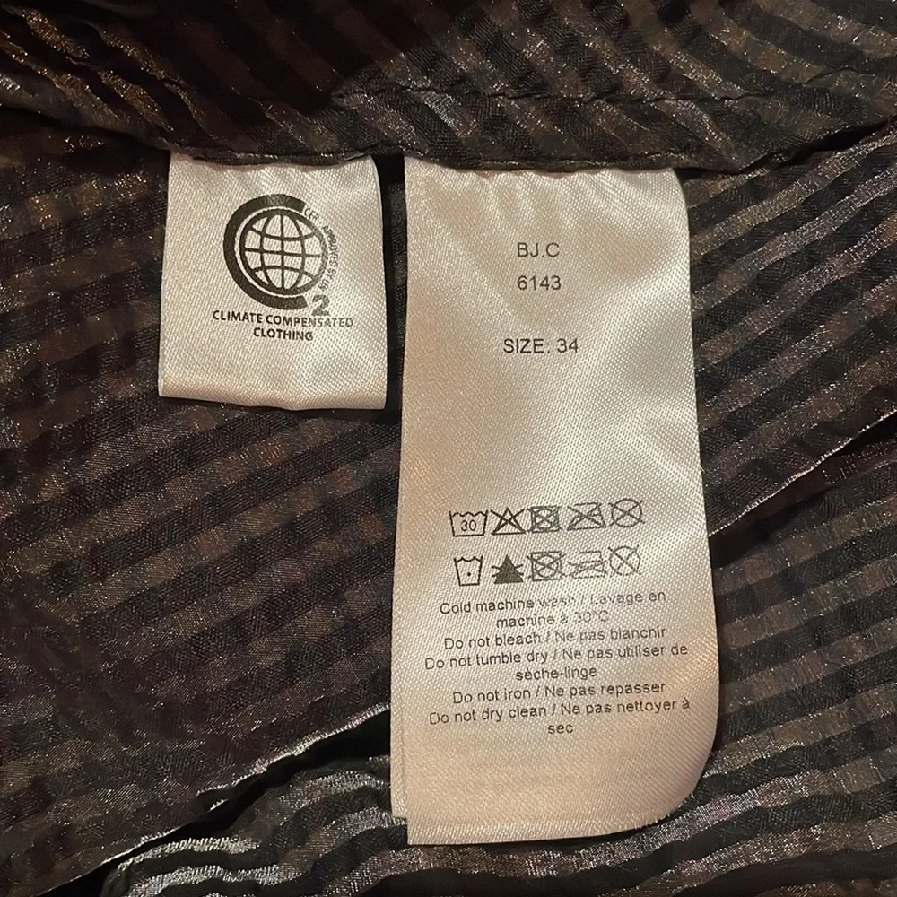 NWT 🖤 GANNI Seesucker Puff-Sleeve Midi Dress - Picture 11 of 12